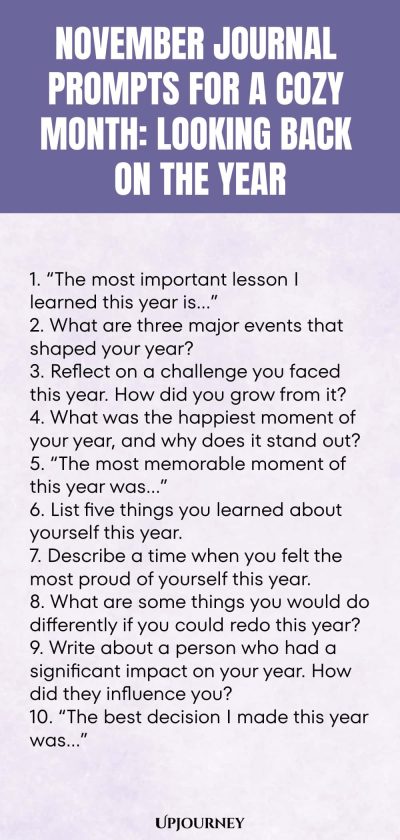 November Journal Prompts for a Cozy Month: Looking Back on the Year