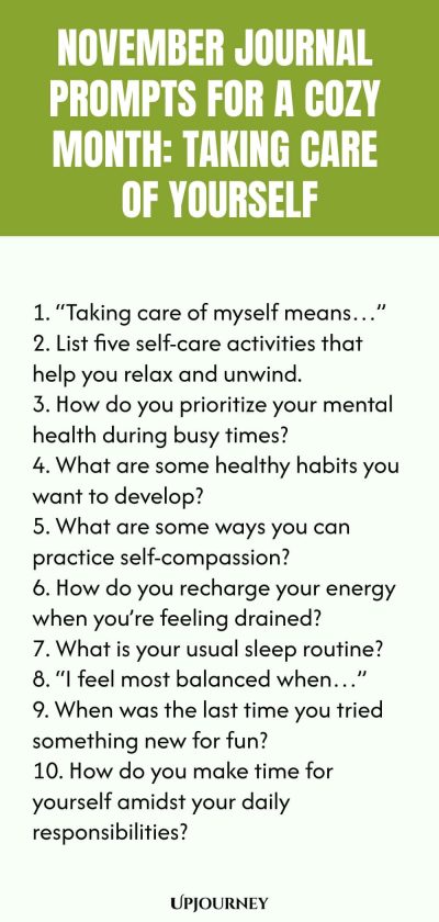 November Journal Prompts for a Cozy Month: Taking Care of Yourself