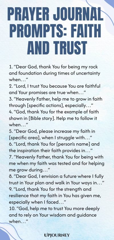 Prayer Journal Prompts: Faith and Trust