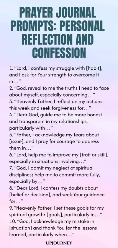 Prayer Journal Prompts: Personal Reflection and Confession