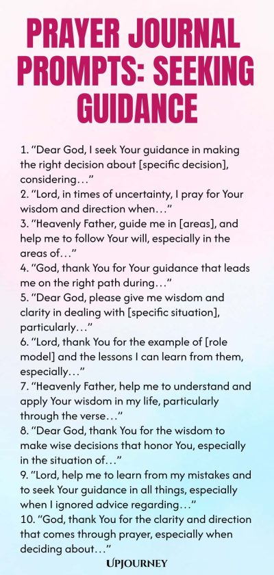 Prayer Journal Prompts: Seeking Guidance