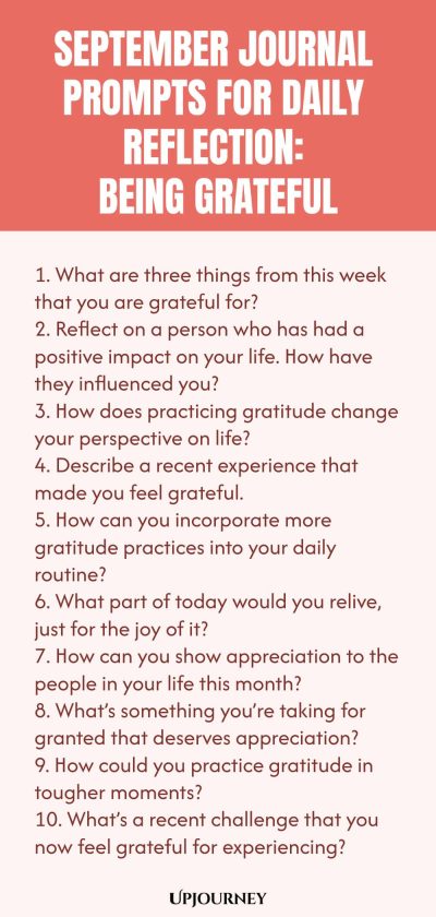 September Journal Prompts for Daily Reflection: Being Grateful