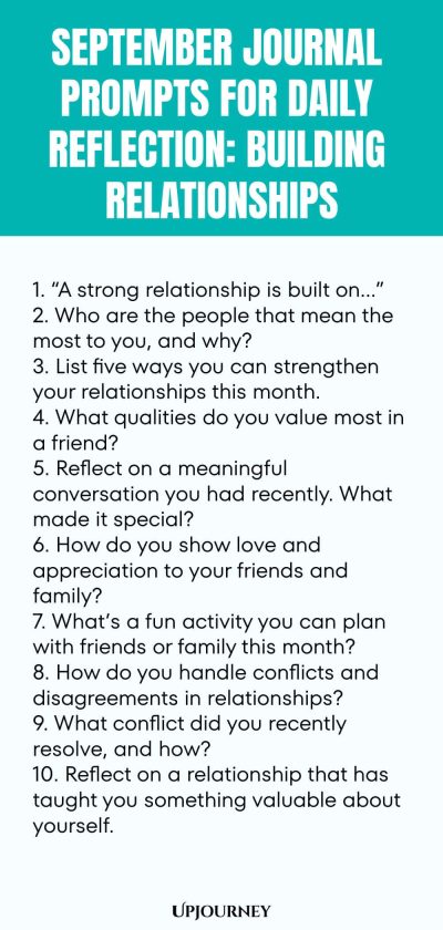 September Journal Prompts for Daily Reflection: Building Relationships