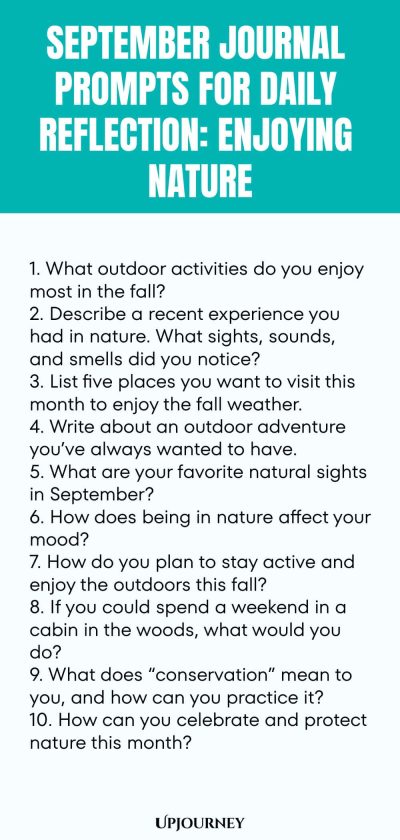 September Journal Prompts for Daily Reflection: Enjoying Nature