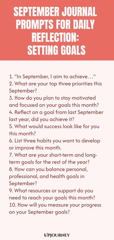 September Journal Prompts for Daily Reflection: Setting Goals