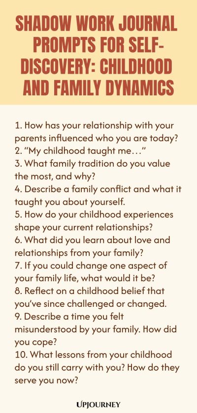 Shadow Work Journal Prompts for Self-Discovery: Childhood and Family Dynamics