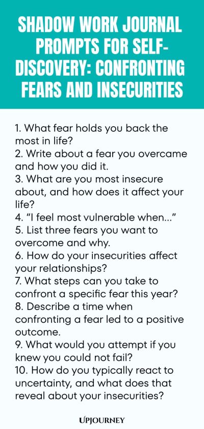 Shadow Work Journal Prompts for Self-Discovery: Confronting Fears and Insecurities