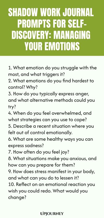 Shadow Work Journal Prompts for Self-Discovery: Managing Your Emotions