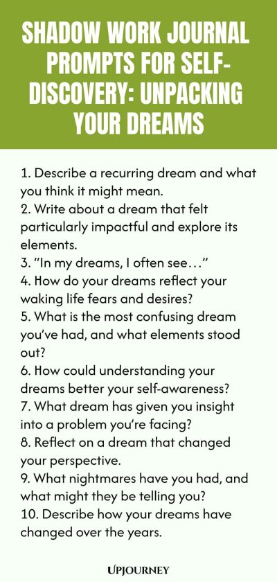 Shadow Work Journal Prompts for Self-Discovery: Unpacking Your Dreams