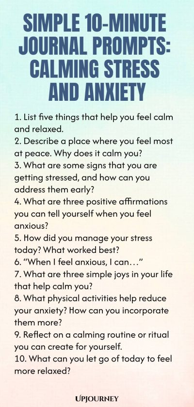 Simple 10-Minute Journal Prompts: Calming Stress and Anxiety
