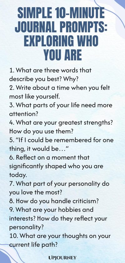 Simple 10-Minute Journal Prompts: Exploring Who You Are