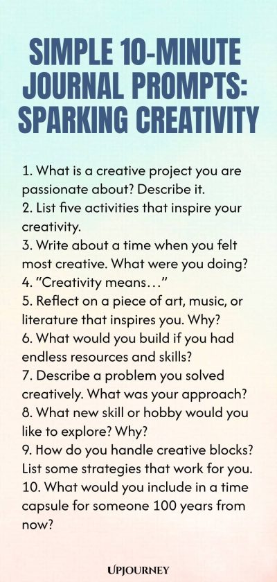 Simple 10-Minute Journal Prompts: Sparking Creativity