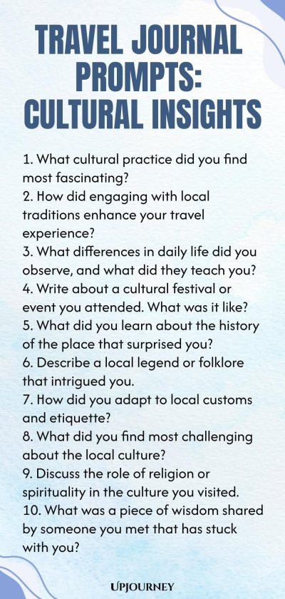 Travel Journal Prompts: Cultural Insights