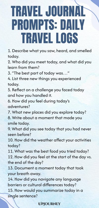 Travel Journal Prompts: Daily Travel Logs