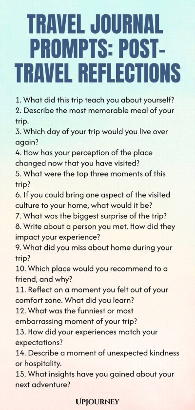 Travel Journal Prompts: Post-Travel Reflections
