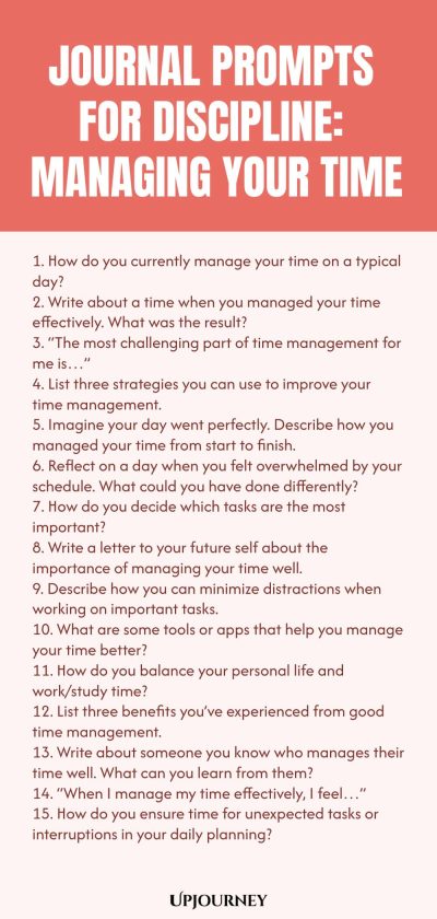 Journal Prompts for Discipline: Managing Your Time