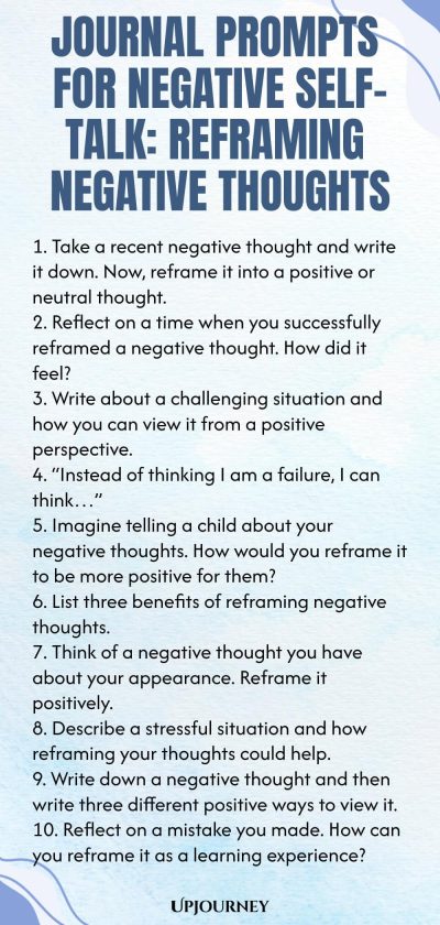 Journal Prompts for Negative Self-Talk: Reframing Negative Thoughts
