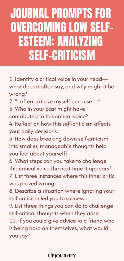 Journal Prompts for Overcoming Low Self-Esteem: Analyzing Self-Criticism