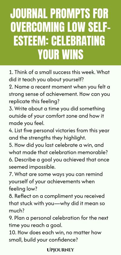 Journal Prompts for Overcoming Low Self-Esteem: Celebrating Your Wins