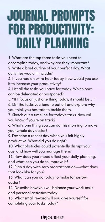 Journal Prompts for Productivity: Daily Planning