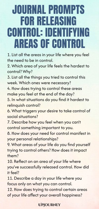 Journal Prompts for Releasing Control: Identifying Areas of Control