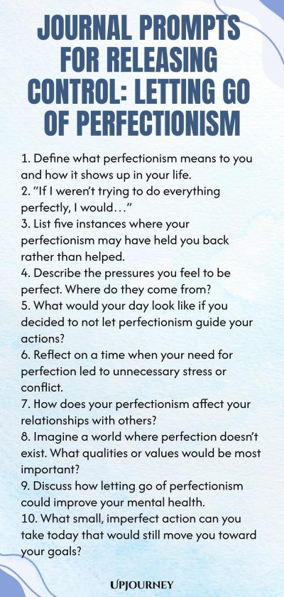 Journal Prompts for Releasing Control: Letting Go of Perfectionism