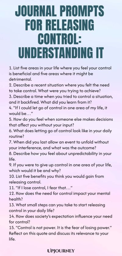 Journal Prompts for Releasing Control: Understanding It