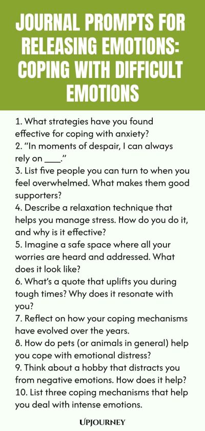 Journal Prompts for Releasing Emotions: Coping with Difficult Emotions