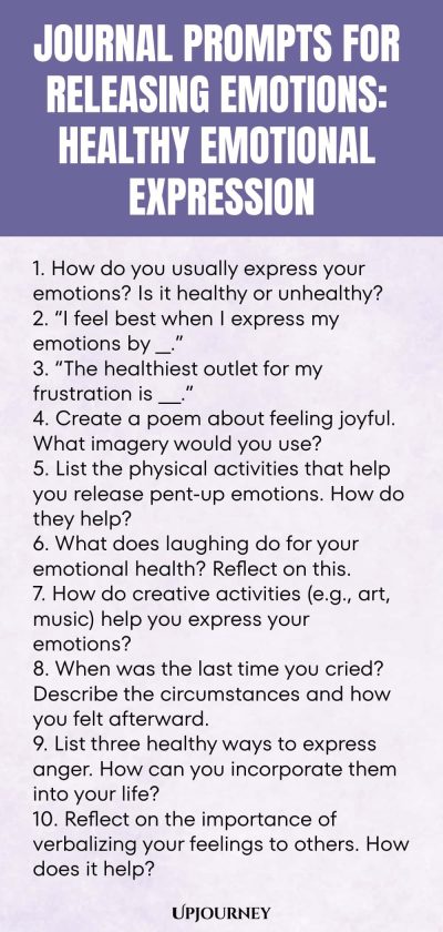 Journal Prompts for Releasing Emotions: Healthy Emotional Expression