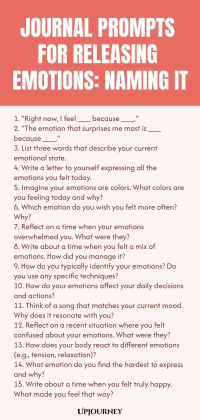 Journal Prompts for Releasing Emotions: Naming It