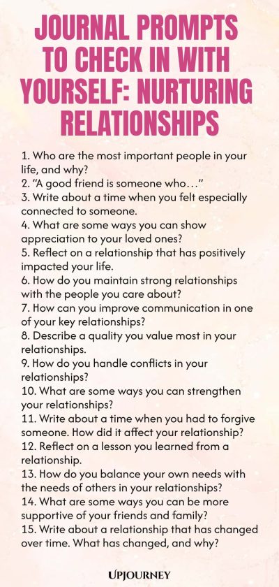 Journal Prompts to Check In With Yourself: Nurturing Relationships