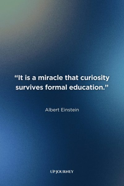 Albert Einstein Quotes About Intelligence: “It is a miracle that curiosity survives formal education.”