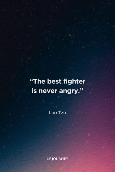 More Lao Tzu Quotes & Sayings: "The best fighter is never angry."