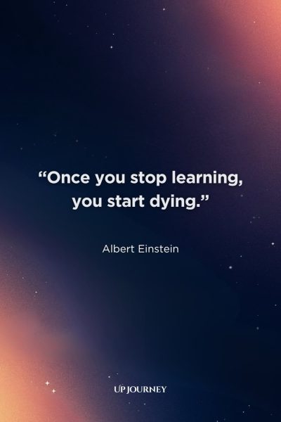 Witty Albert Einstein Quotes: “Once you stop learning, you start dying.”